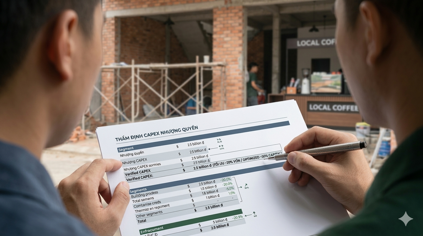Thẩm định CAPEX: Bóc tách chi phí ẩn để tối ưu 20% vốn đầu tư nhượng quyền